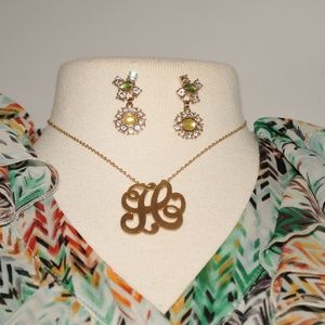 Necklace &β Earrings August Stones Green 8012 /8013